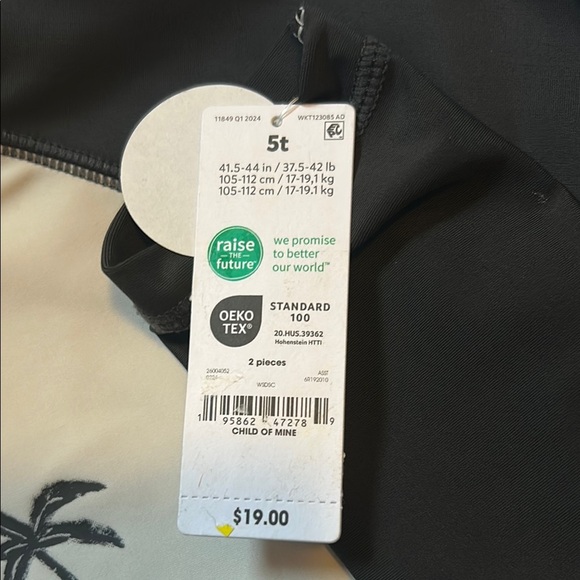 Carter's Black and Tan Palm‎ Tree Long Sleeve Sun Shirt - Picture 7 of 7